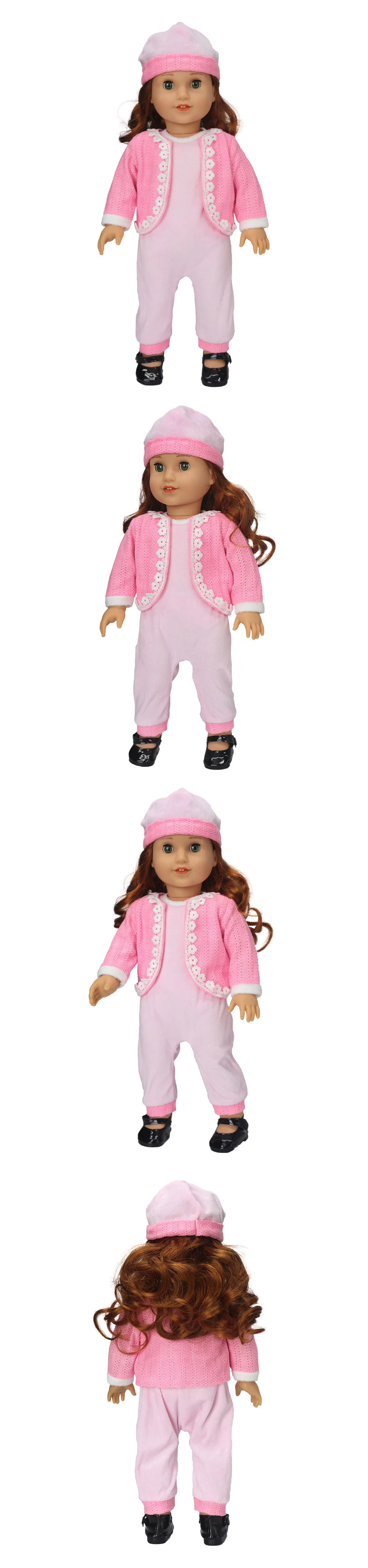 Customized Girl Dolls Premium Wool Clothes Gift Lovely Doll Clothing for 18 Inch American Girls Baby Dolls Includes Handmade Crafts Doll Sport Suit and Hat