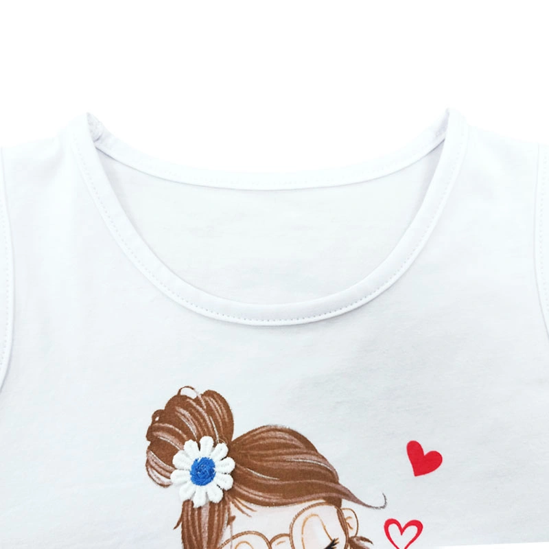 Children Kids Baby Summer 2022 Babynew Fashion Casual Western Style Printing Girls Thin Sleeveless Dress Sweat-Absorbing Breathable Cotton Vest Clothes